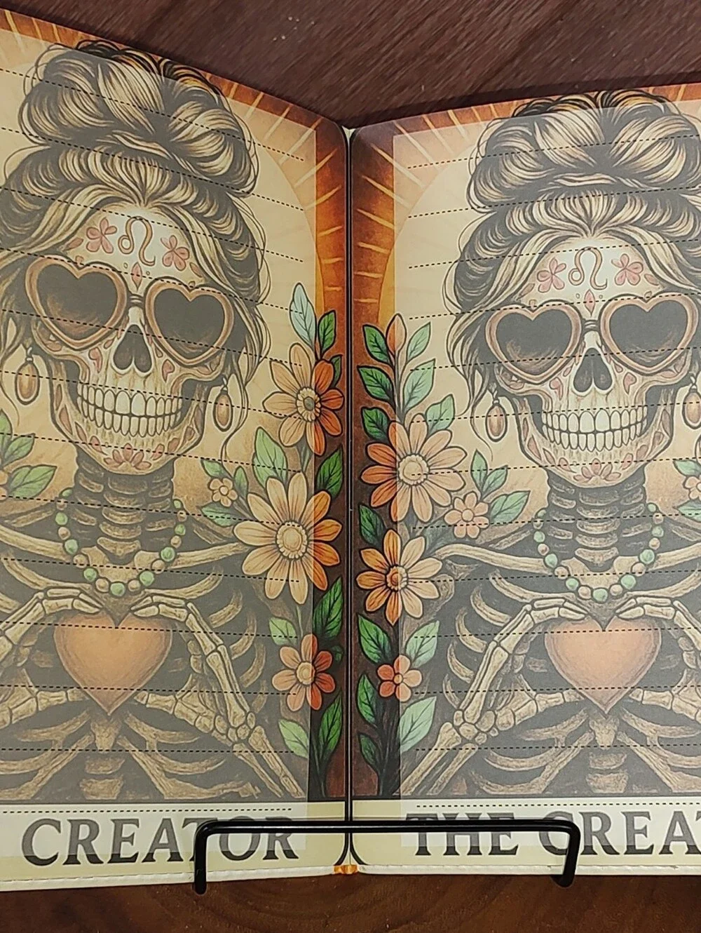 New! Sunburst Skeleton Heart The Creator Notebook. Soft Cover Notebook